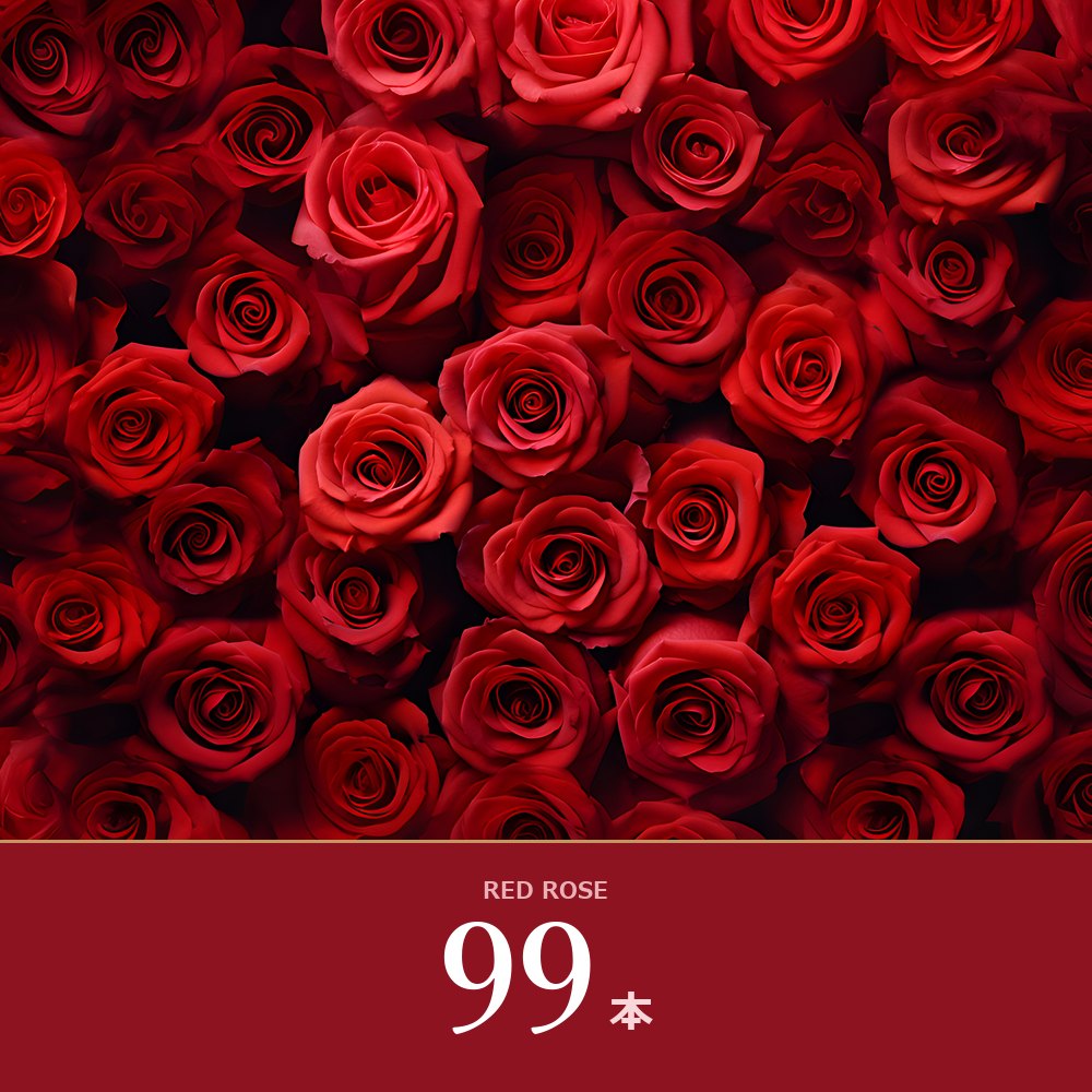 赤バラ99本の花束